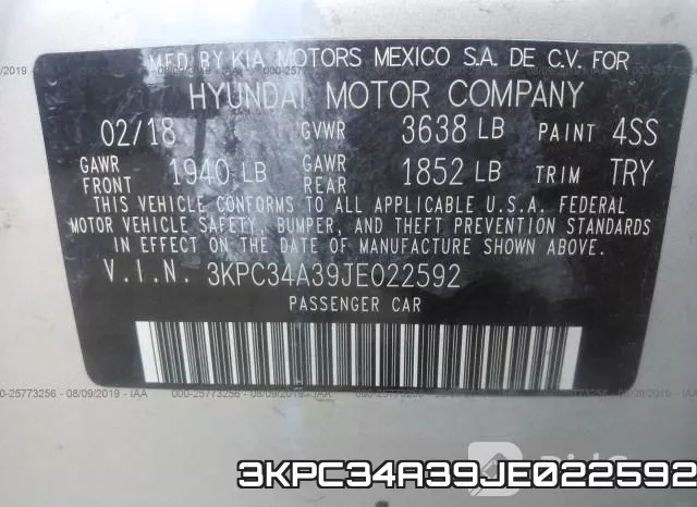 3KPC34A39JE022592 фото 10