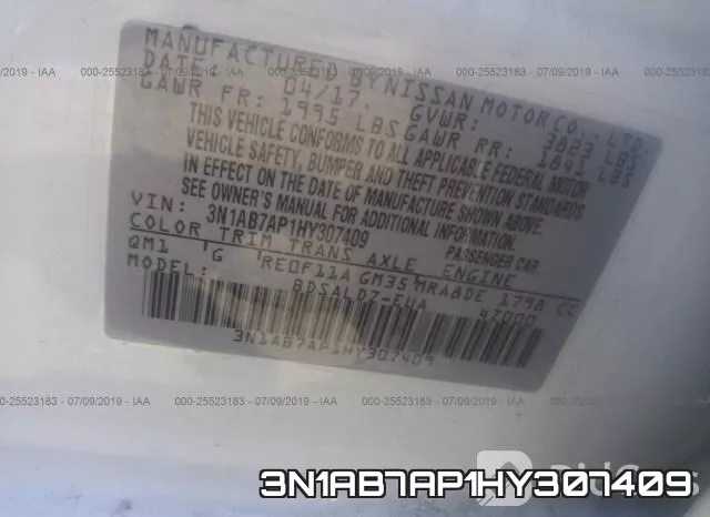 3N1AB7AP1HY307409 фото 10