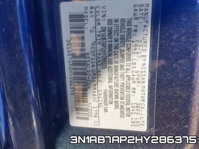 3N1AB7AP2HY286375 фото 2