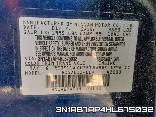 3N1AB7AP4HL675032 фото 2