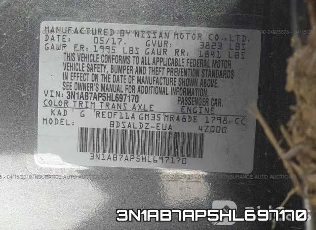 3N1AB7AP5HL697170 фото 10