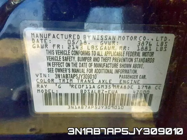 3N1AB7AP5JY309010 фото 2