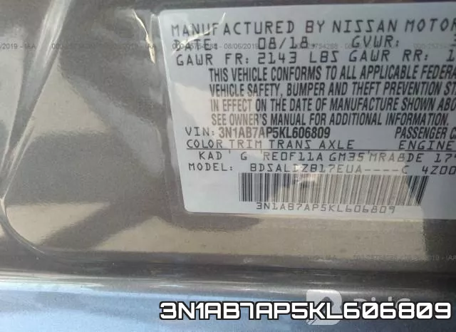 3N1AB7AP5KL606809 фото 10