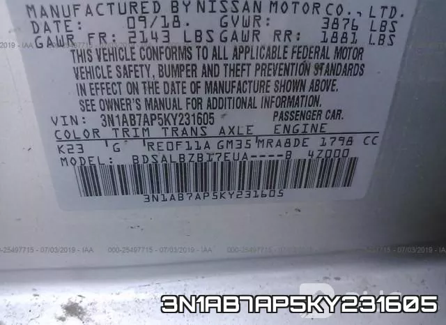 3N1AB7AP5KY231605 фото 10