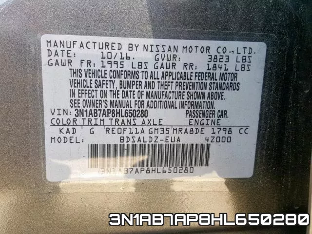 3N1AB7AP8HL650280 фото 2