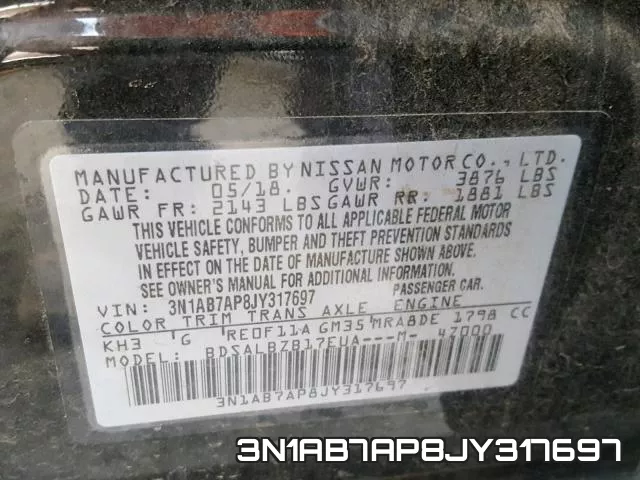 3N1AB7AP8JY317697 фото 2