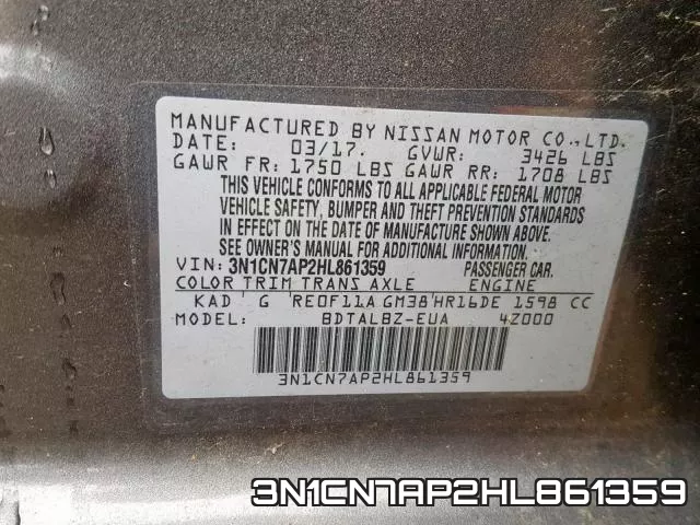 3N1CN7AP2HL861359 фото 2