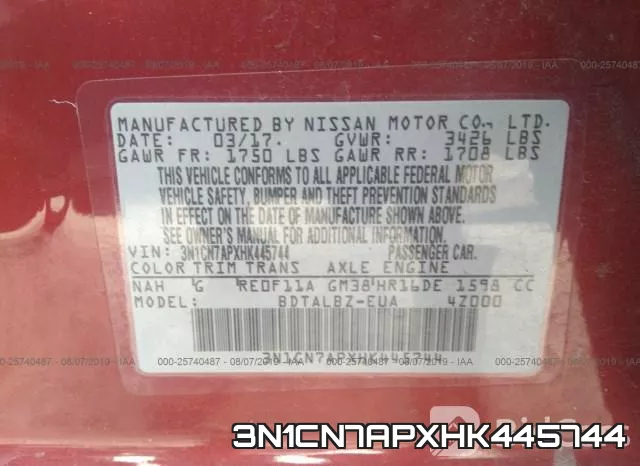 3N1CN7APXHK445744 фото 10