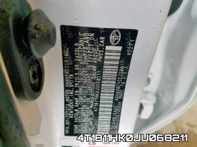 4T1B11HK0JU068211 фото 2