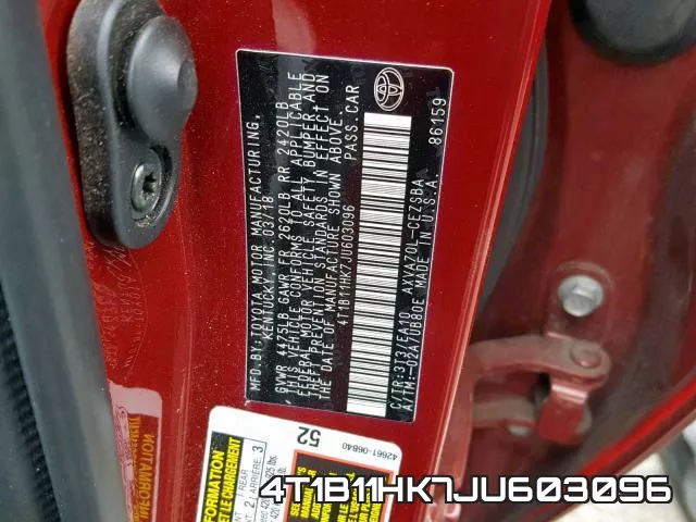 4T1B11HK7JU603096 фото 2