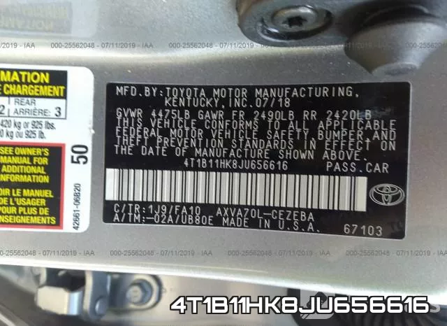 4T1B11HK8JU656616 фото 10