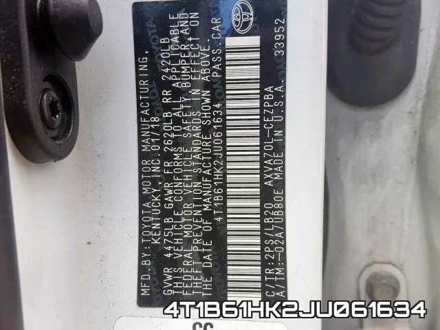 4T1B61HK2JU061634 фото 2