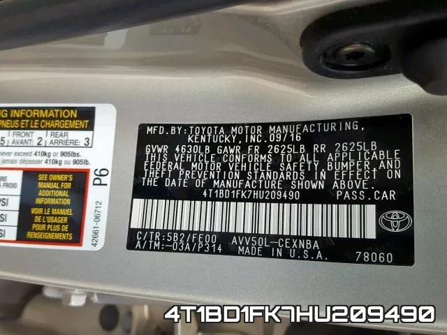 4T1BD1FK7HU209490 фото 2