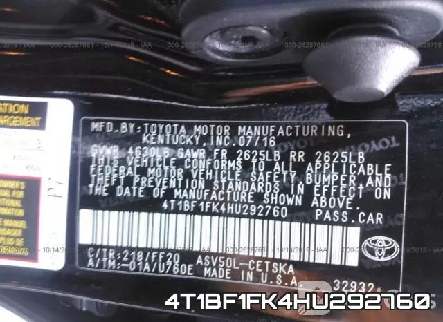 4T1BF1FK4HU292760 фото 10