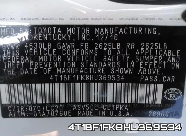 4T1BF1FK8HU369534 фото 10