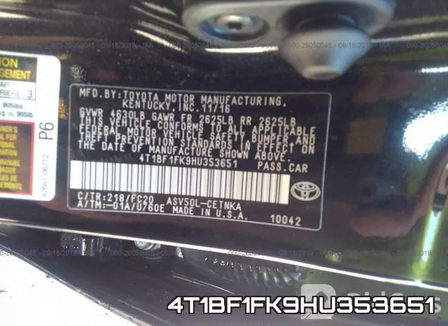 4T1BF1FK9HU353651 фото 10