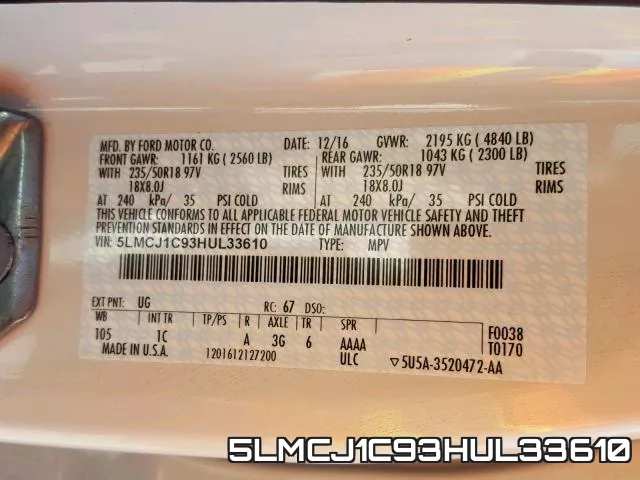 5LMCJ1C93HUL33610 фото 2