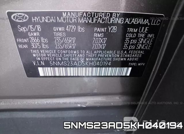 5NMS23AD5KH040194 фото 10