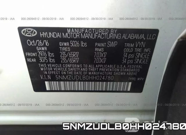 5NMZUDLB0HH024780 фото 10