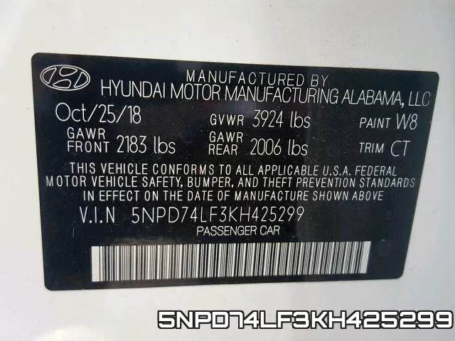 5NPD74LF3KH425299 фото 2