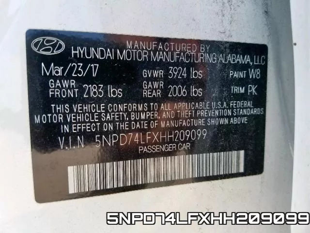 5NPD74LFXHH209099 фото 2