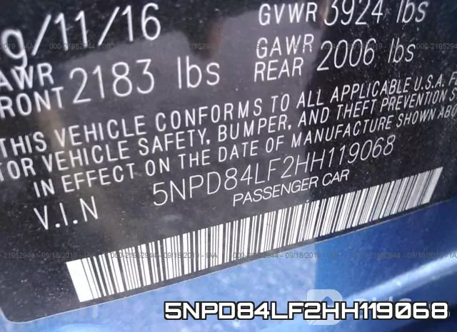 5NPD84LF2HH119068 фото 10
