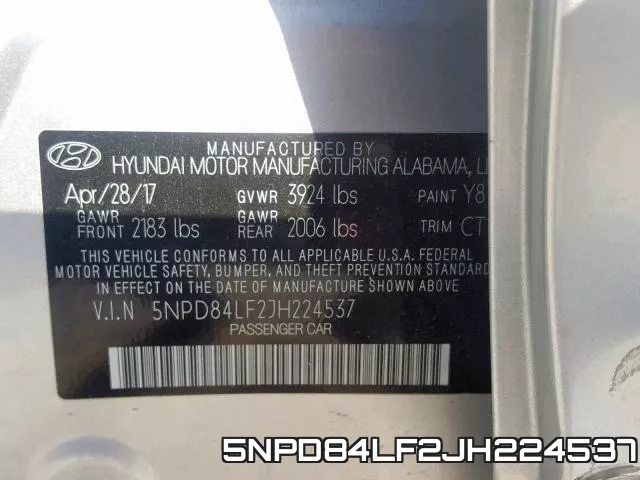 5NPD84LF2JH224537 фото 2