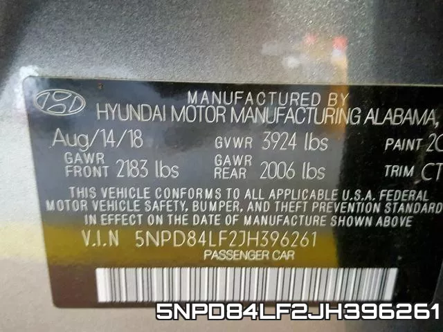 5NPD84LF2JH396261 фото 2