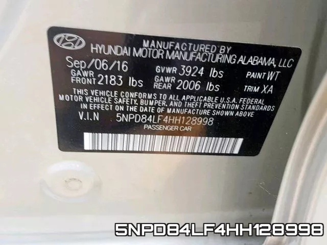 5NPD84LF4HH128998 фото 2