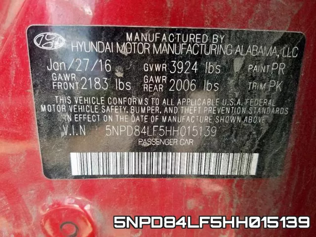 5NPD84LF5HH015139 фото 2