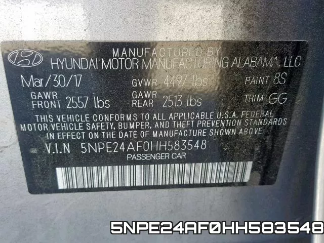 5NPE24AF0HH583548 фото 2