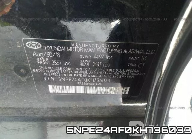 5NPE24AF0KH736033 фото 10