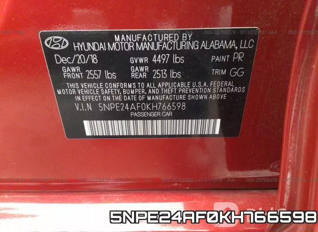 5NPE24AF0KH766598 фото 9