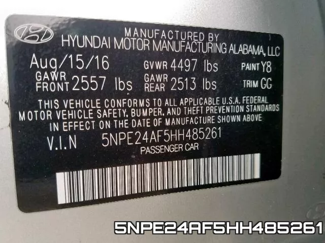 5NPE24AF5HH485261 фото 2