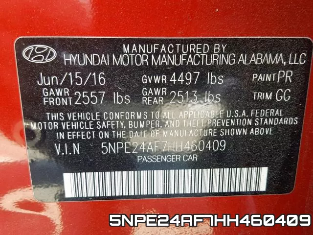 5NPE24AF7HH460409 фото 2