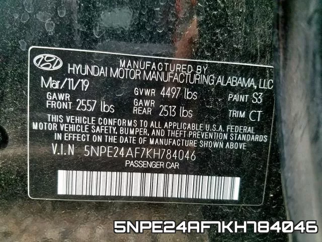 5NPE24AF7KH784046 фото 2