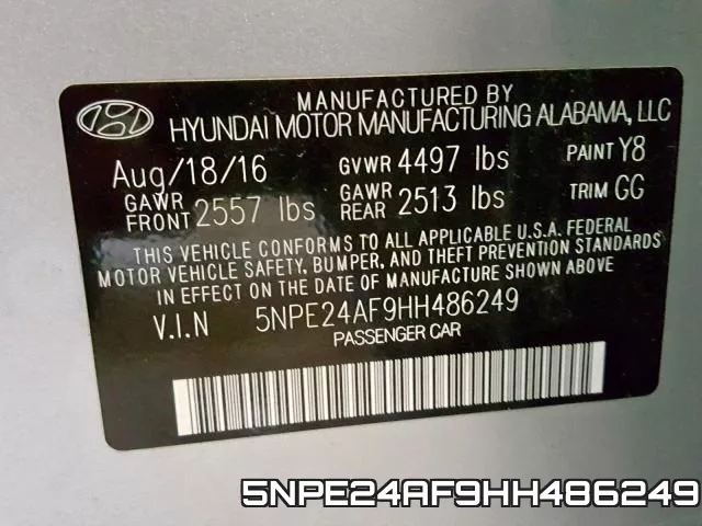 5NPE24AF9HH486249 фото 2