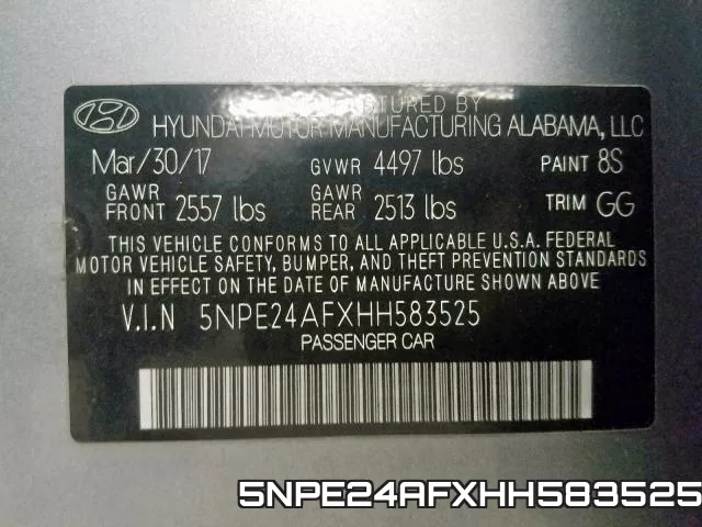 5NPE24AFXHH583525 фото 2