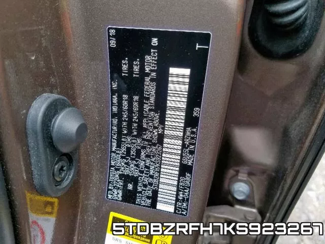 5TDBZRFH7KS923267 фото 2