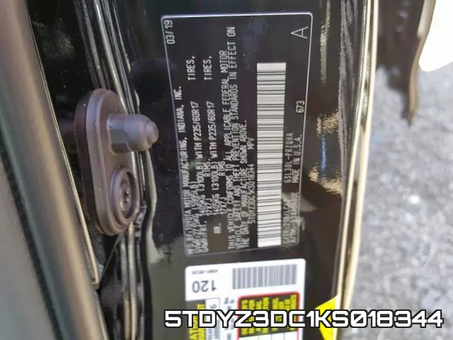 5TDYZ3DC1KS018344 фото 2