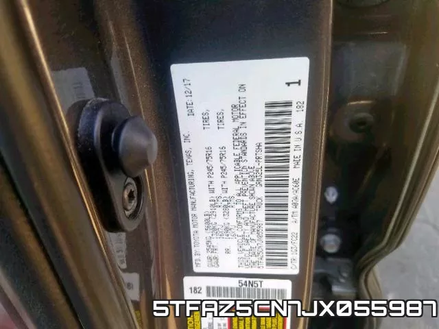 5TFAZ5CN7JX055987 фото 2