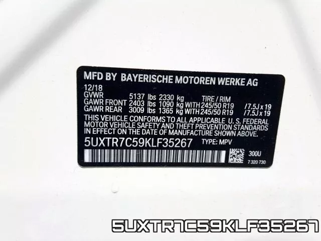 5UXTR7C59KLF35267 фото 2