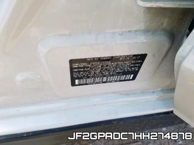 JF2GPADC7HH274878 фото 2