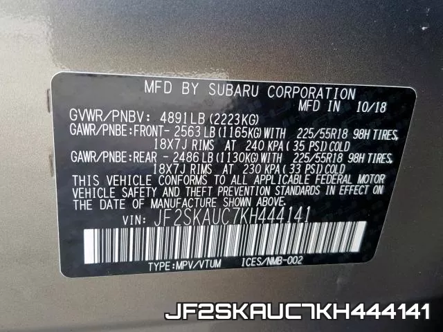 JF2SKAUC7KH444141 фото 2