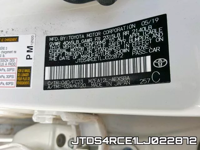 JTDS4RCE1LJ022872 фото 2