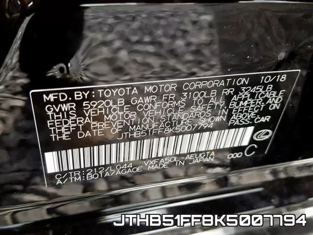JTHB51FF8K5007794 фото 2