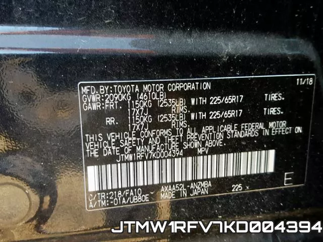 JTMW1RFV7KD004394 фото 2