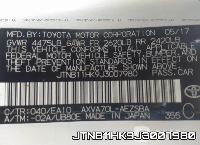 JTNB11HK9J3007980 фото 10