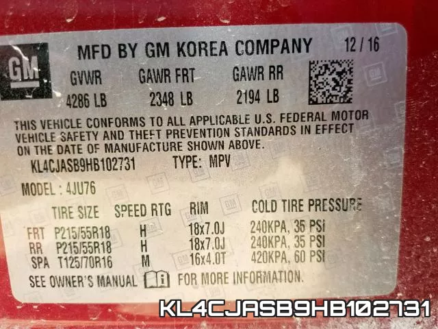 KL4CJASB9HB102731 фото 2