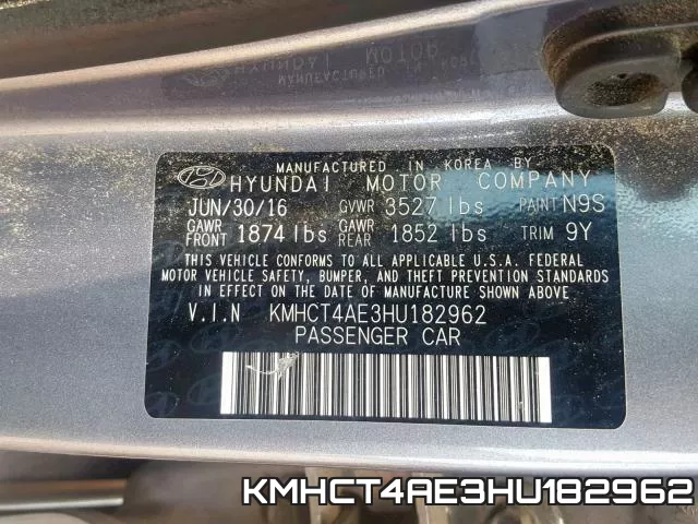 KMHCT4AE3HU182962 фото 2